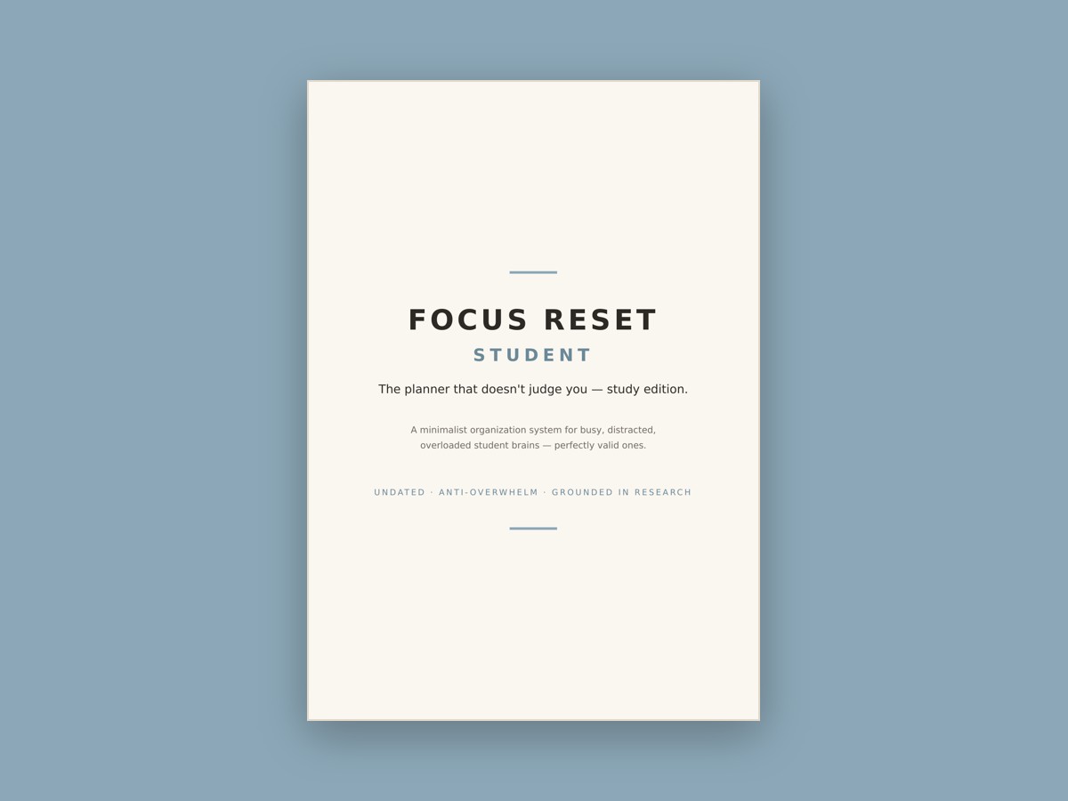 Focus Reset Student kit cover